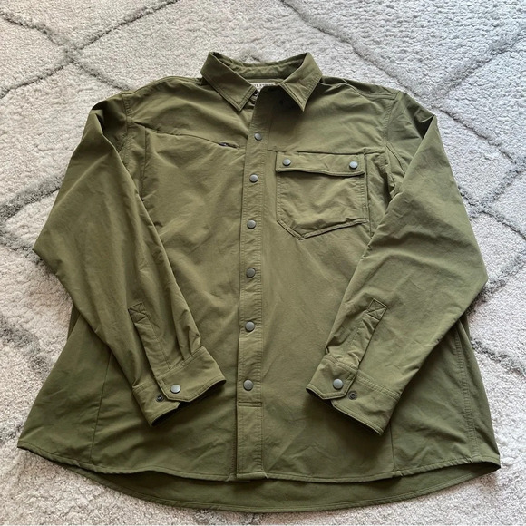 Duluth Trading Co. Flexpedition army green snap button front shirt XL - Picture 1 of 8